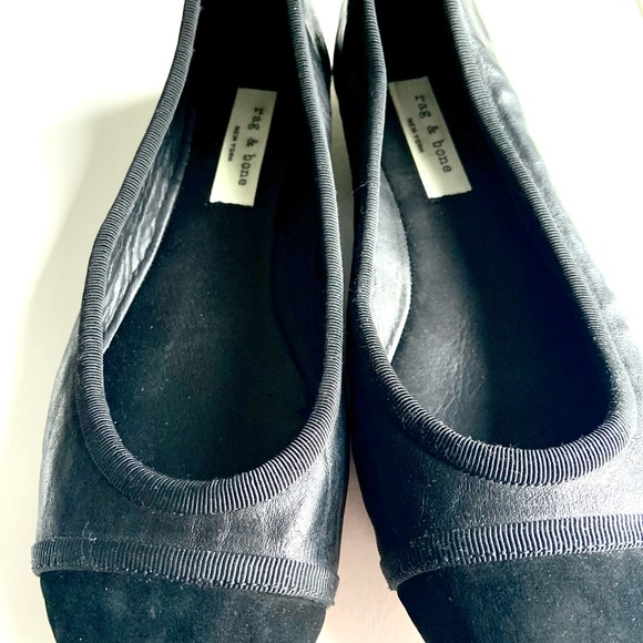 Black leather and suede ballet flats in excellent condition! - Picture 1 of 5